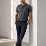 🔥 Premium Charcoal Textured Polo Shirt for Men – Smart Minimal Luxury Fit | Breathable Cotton