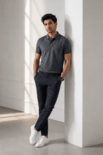 ๐ฅ Premium Charcoal Textured Polo Shirt for Men โ Smart Minimal Luxury Fit | Breathable Cotton