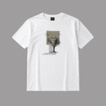 Premium White Graphic T-Shirt for Men | Trendy Minimal Tree Print Tee | Summer Casual Fashion Bangladesh