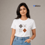 white t-shirt for women with New York graphic print - front view