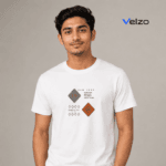 Man wearing white t-shirt with New York urban graphic print featuring Manhattan Brooklyn Bronx design, front view